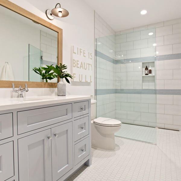 Sleek design in well planned bathroom